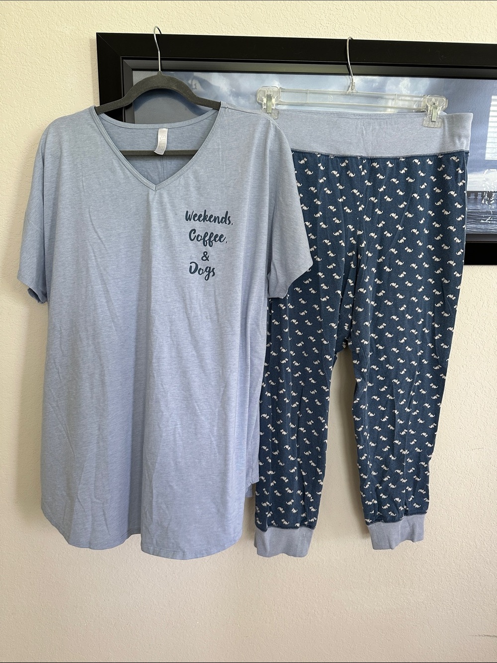Lane Bryant Cacique Pajama Set with Dog Print - Weekends, Coffee & Dogs 18/20